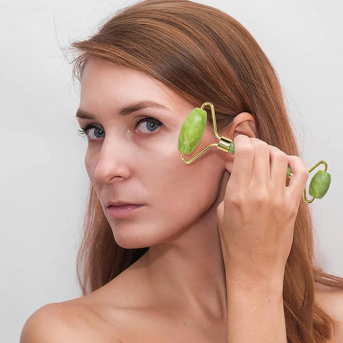 Face Stone Jade Roller Massager with Gua Sha Stone And Ice Roller Multicolour Set Facial Roller 100% Natural Stone Jade Roller For Skin Eye Neck Body Ice Cube