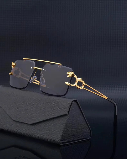Vintage Rimless Square Oversize Sunglasses