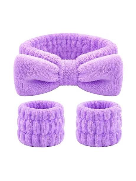 Face Wash Headband & Wristband Set – Soft Microfiber Coral Fleece for Bath