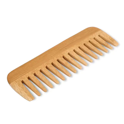 5.6 Inch Natural Peach Wide Teeth Wooden Comb Fine Tooth Anti Static Head Massage Beard Anti Frizz Comb
